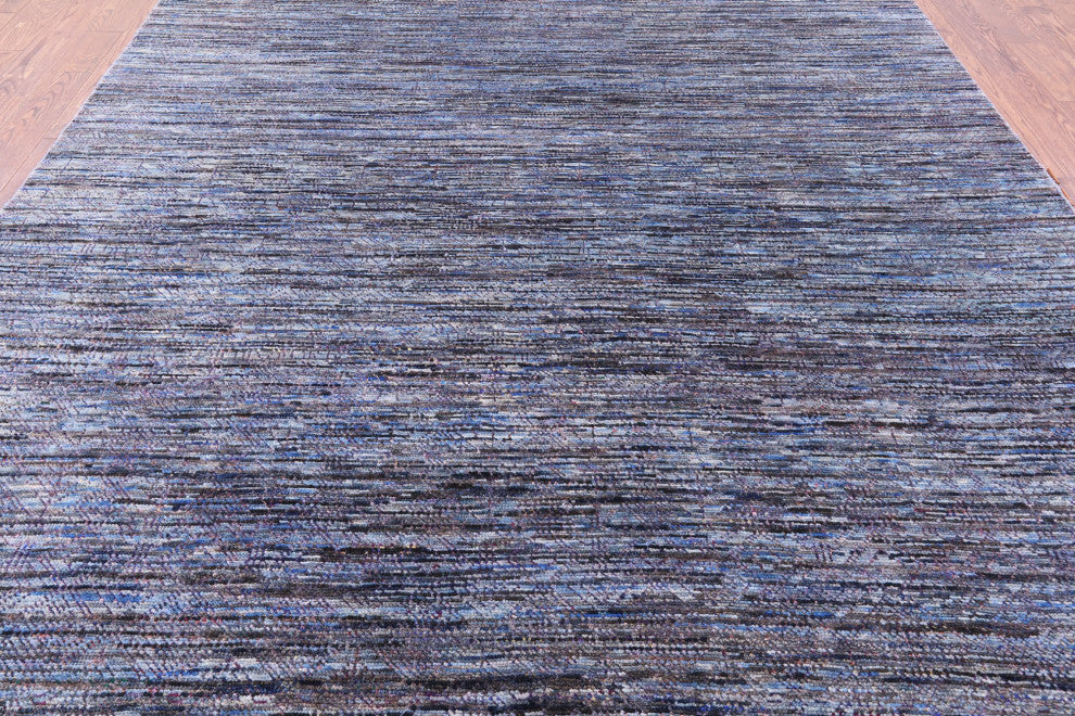 Persian Gabbeh Hand Knotted Wool and Silk Rug 8' 10" X 11' 11" Q8584