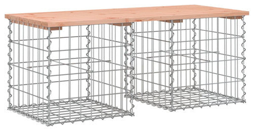 vidaXL Patio Bench Outdoor Park Bench Seating Gabion Design Solid Wood Douglas