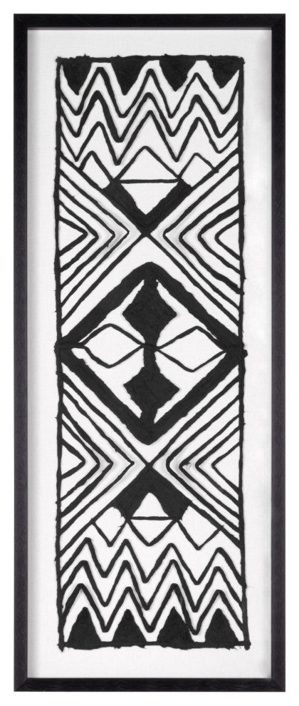 Modern Tribal Shadow Box with Black Frame