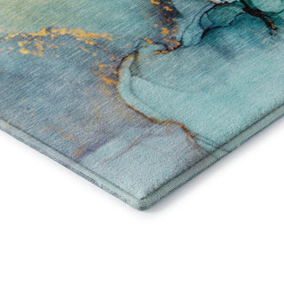 Premium Machine Washable Mayfield AMF506 Teal 8' x 10' Rug