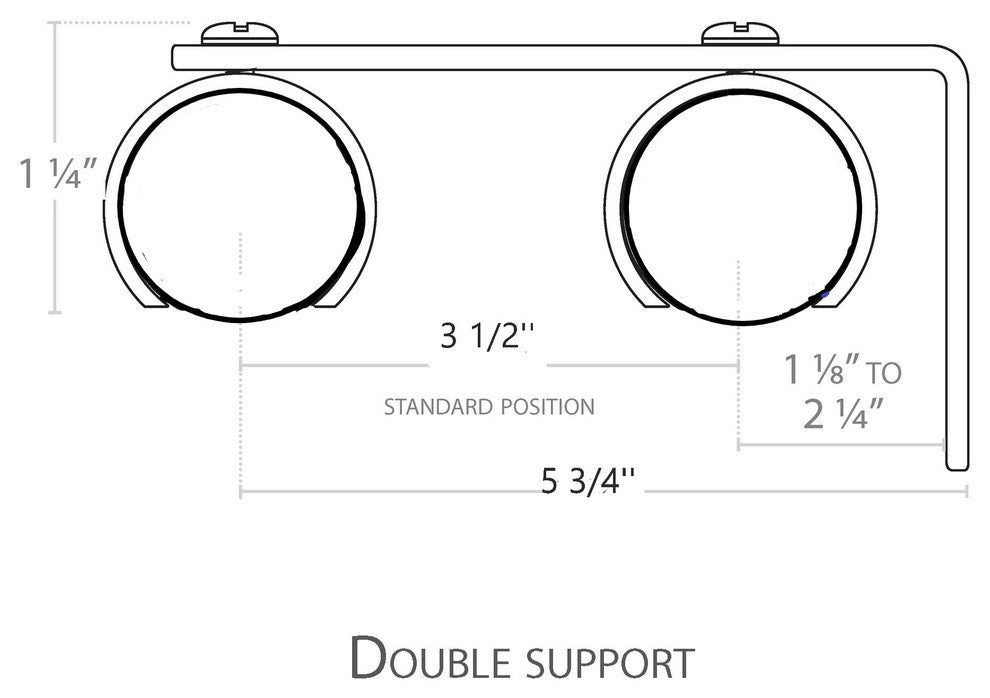 Versailles Double Rod in Black, 72''