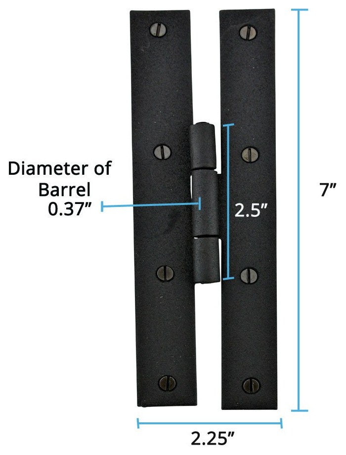 4 Forged Iron Door Flush Hinges H Style 7 inches H