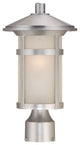 1 Light 15" Tall Post Lantern, Brushed Silver