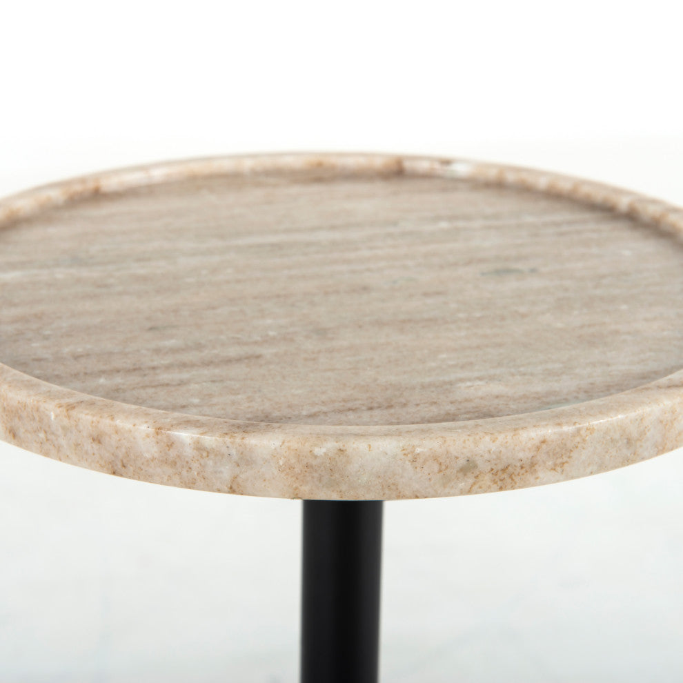 Viola Accent Table-Antique White Marble