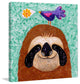 Marmont Hill, "Sloth Happy" by Janet Nelson Painting on Wrapped Canvas, 24x24