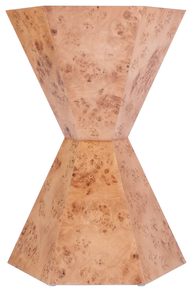 Billie Burl Hexagon Side Table, Traditional Burl