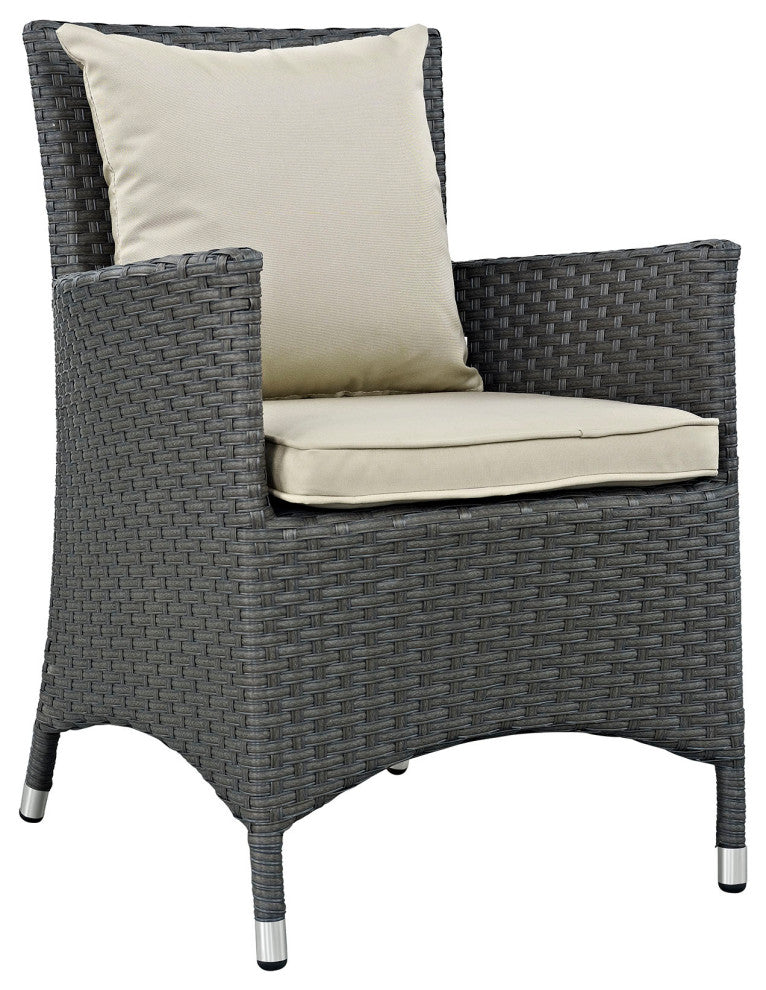 Sojourn Dining Outdoor Patio Sunbrella, Armchair, Antique Canvas Beige