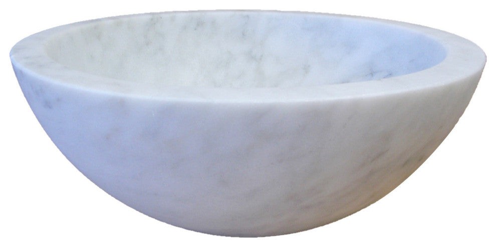 Eden Bath EB_S003GW-H Small Vessel Sink Bowl - Honed White Marble