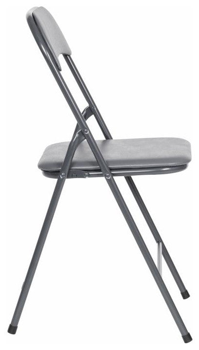 5 Piece Folding Card Table and Chair Set, Gray