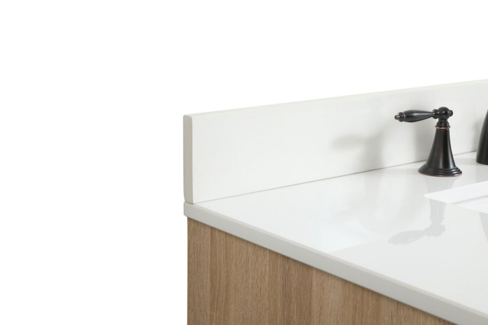 Home Living 22" Modern Mango Wood-Light Bathroom Vanity