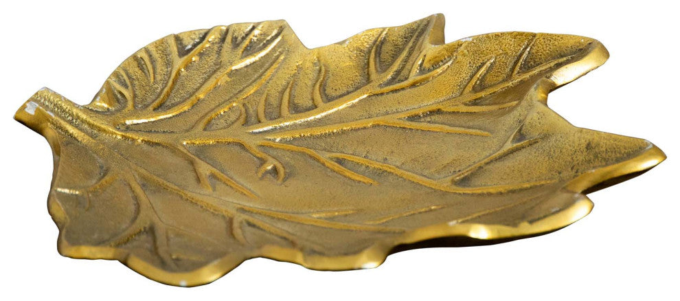 10in. Gold Tree of Life Leaf Decorative Accent Tray