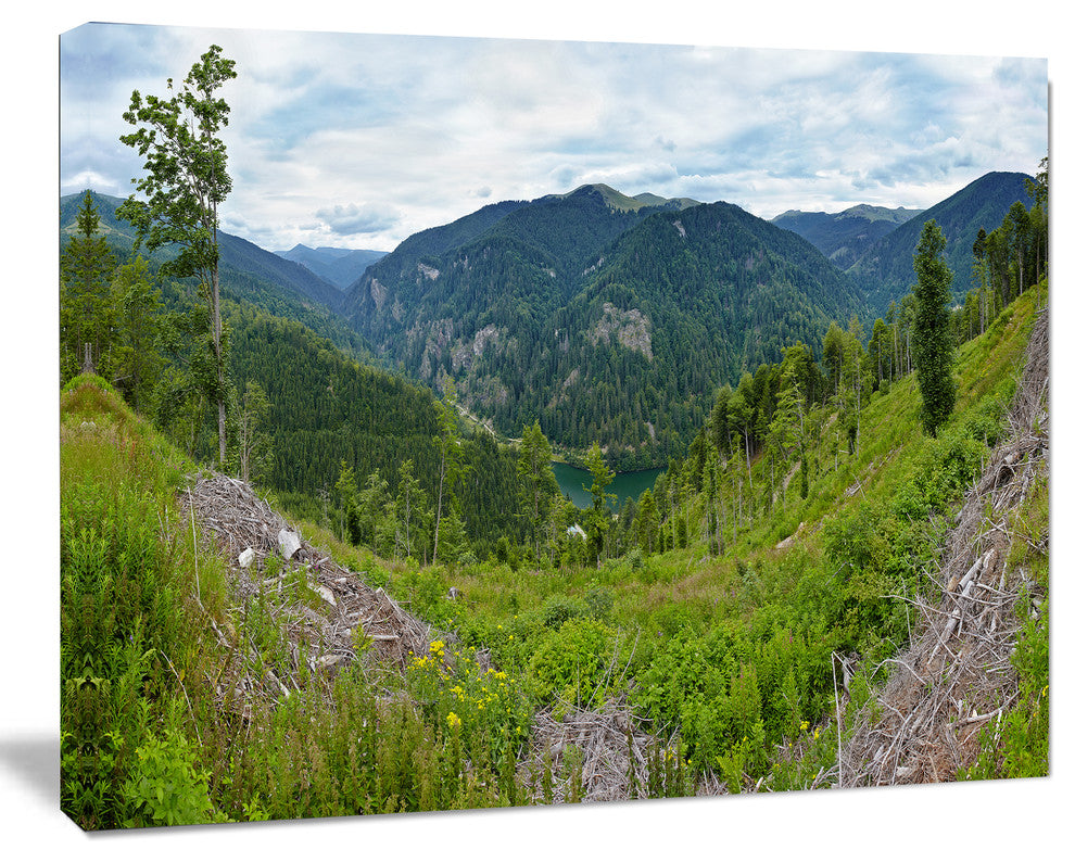 Green Mountains Panorama, Landscape Canvas Art Print, 60x40