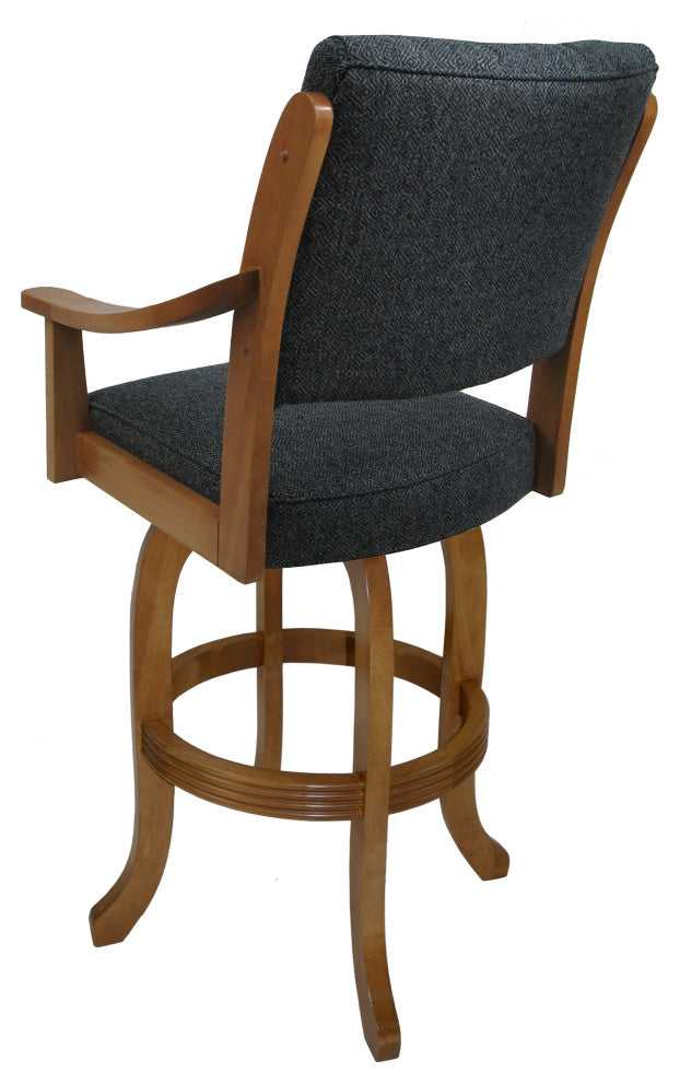Casa Swivel Wood Stool on Melina Base, Cocomo Indigo - Ct, 26"