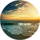 Beach Panorama, Landscape Disc Metal Artwork, 11"