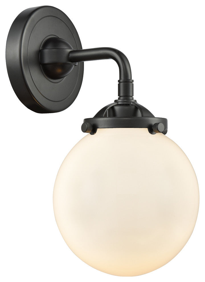 Beacon 1-Light LED Sconce, Oil Rubbed Bronze, Shade: Gloss White