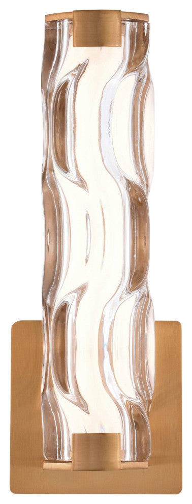 Marseille 13 in. H LED Wall Light Natural Brass