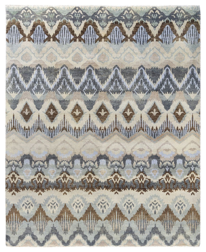 Ikat One-of-a-Kind Handmade Area Rug Beige, 8' 0" x 9' 10"
