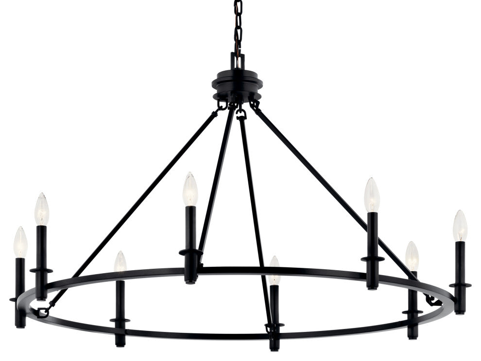 Carrick Chandelier, Black, Black, 8 Light