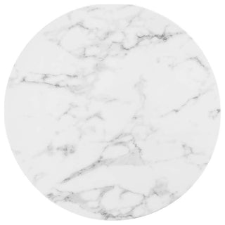 Lippa 28" Round Dining Table, Gold White
