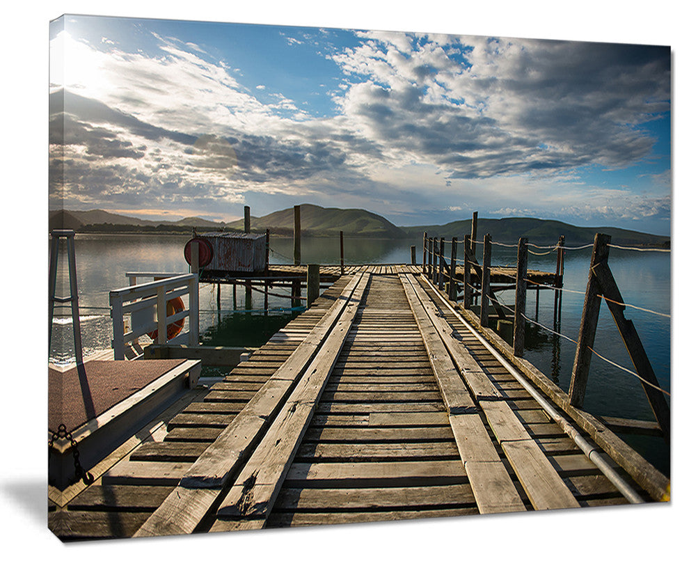 "Large Wooden Bridge in New Zealand" Canvas Wall Artwork20"x12"