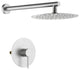 Circular Single Function Shower System, Rough, Valve, Brushed Nickel