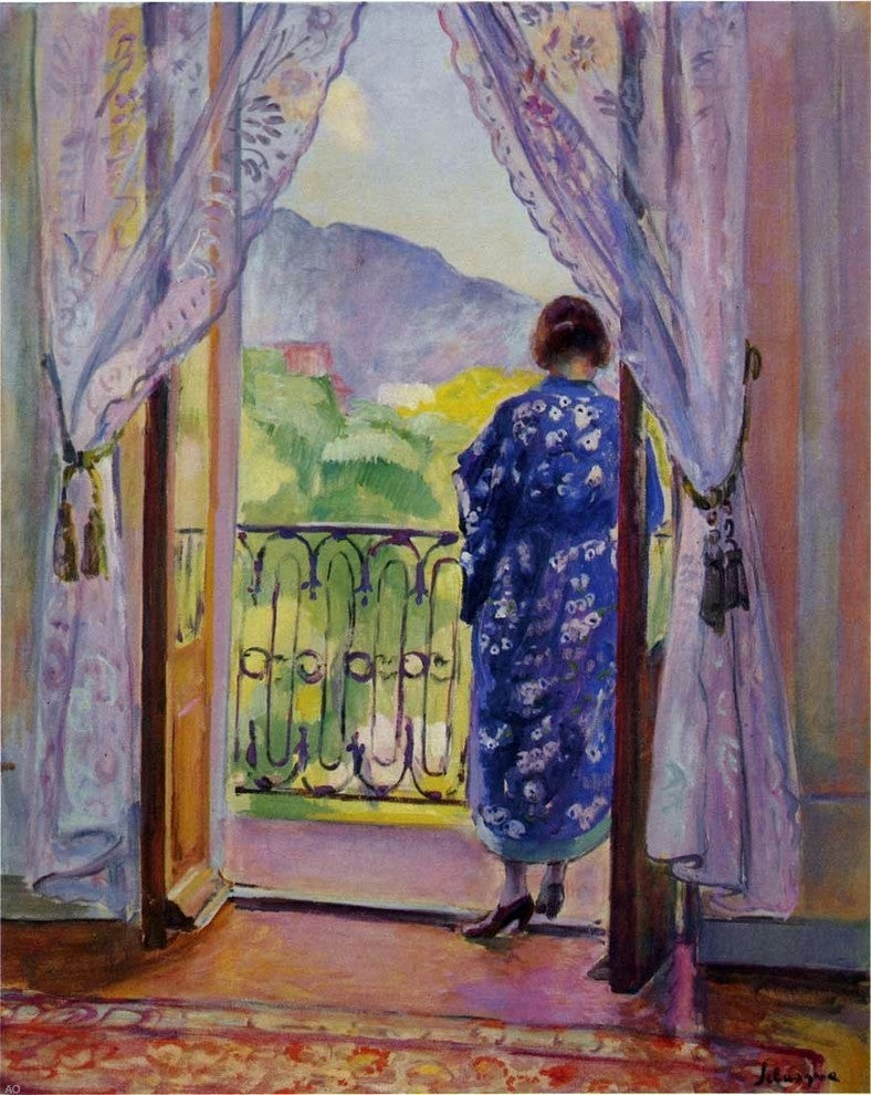 Henri Lebasque The Blue Robe, 20"x25" Gallery Wrapped Canvas Print