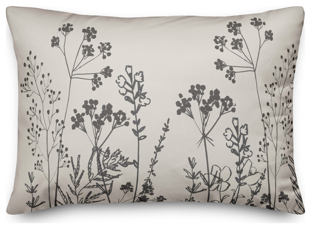 Sketched Florals 14"x20" Spun Poly Pillow