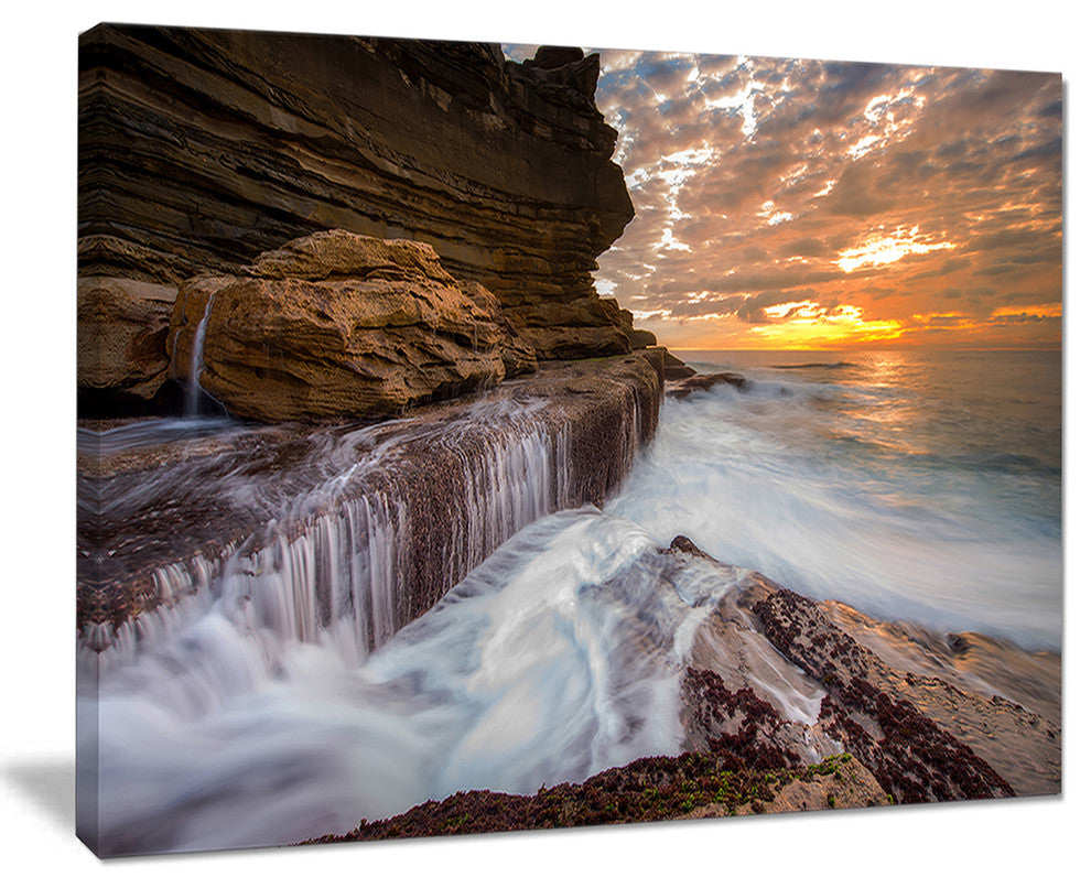 "White Sea Waters At Coogee Beach" Seashore Canvas Print, 40"x30"