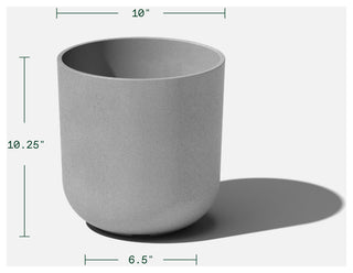 Pure Series Kona Planter, Grey, 10 Inches, 1 Pack