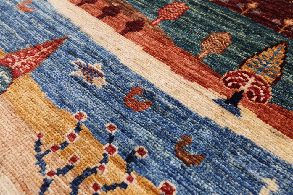 Handmade Persian Gabbeh Tribal Wool Rug 2' 10" X 4' 3" Q10927