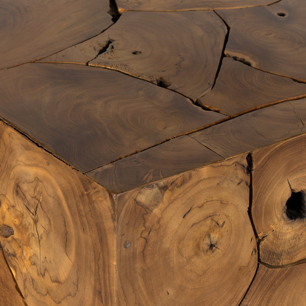 Tomlin Outdoor End Table-Teak Root