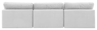 Comfy Upholstered Modular Sofa, Cream, 3-Piece: 3 Armless Chair, Velvet
