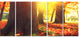 Autumn Trees in the Sunlight, Large Landscape Canvas Art, 60"x28", 5 Panels