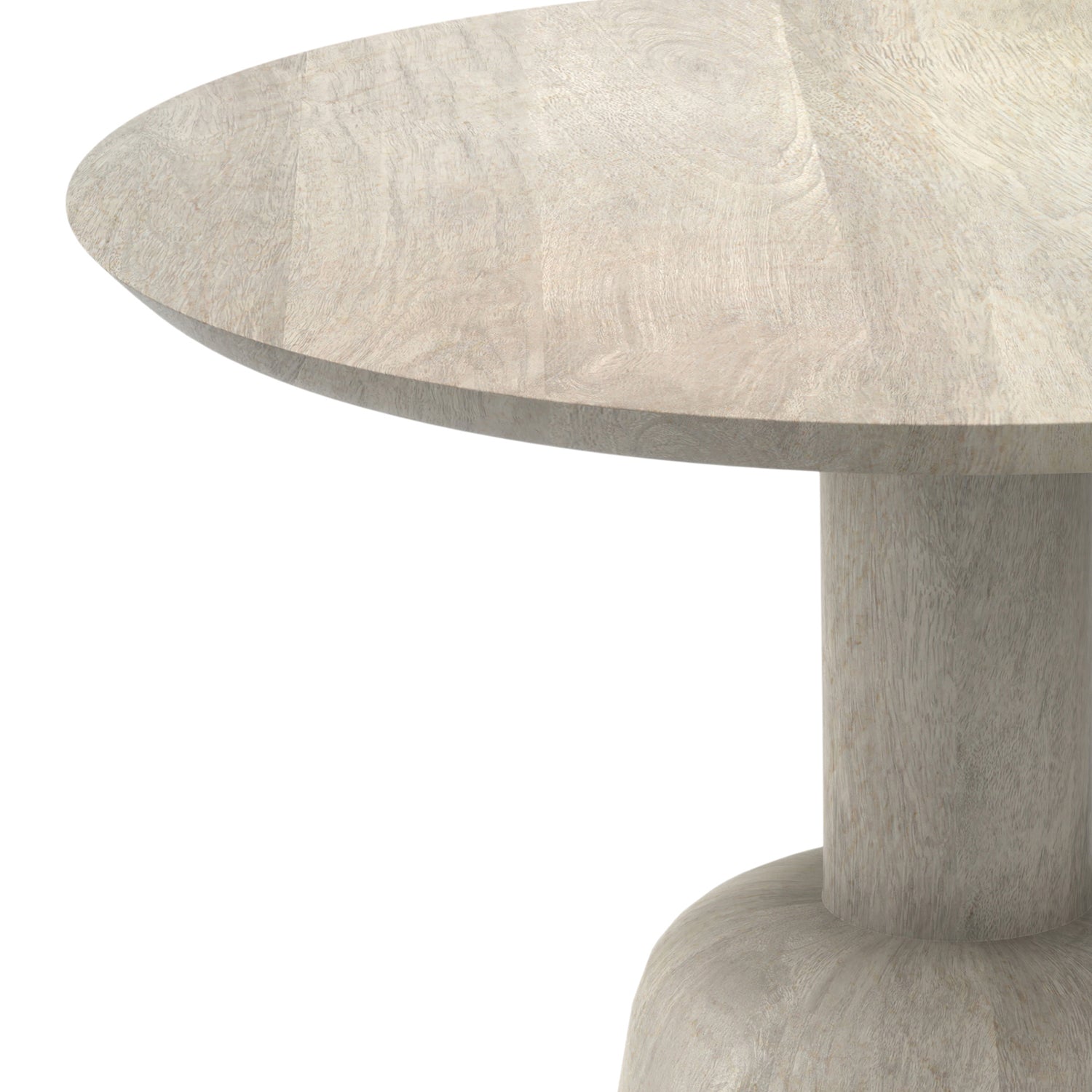 Finchley SOLID MANGO WOOD Side Table, White Wash