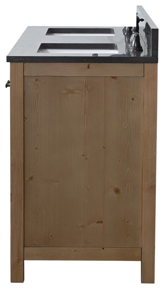 Jasper 60" Bathroom Vanity, Textured Natural, Blue Limestone