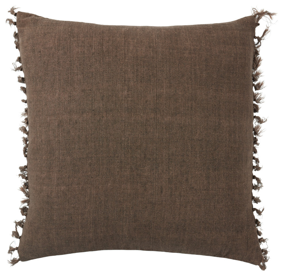 Jaipur Living Majere Solid Brown Poly Fill Pillow 20" Square