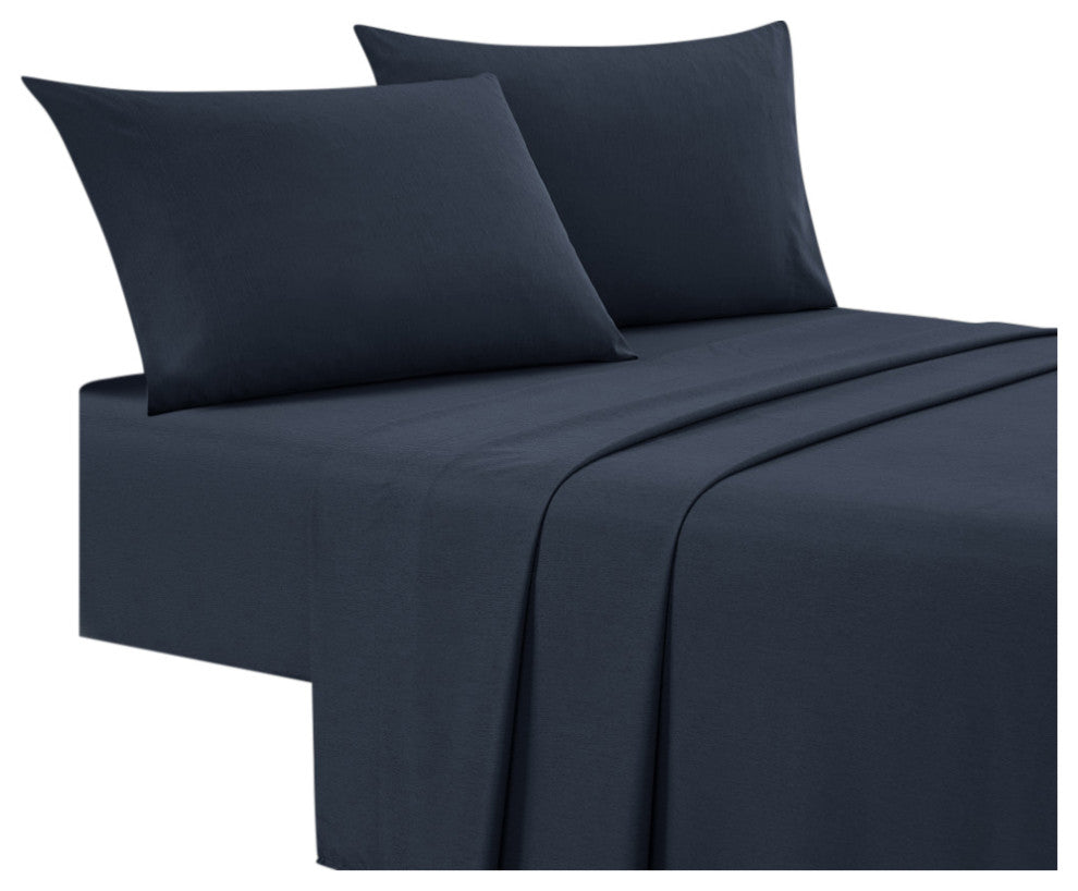 Illada 4 Piece Bamboo Cooling Sheet Set, Navy, King