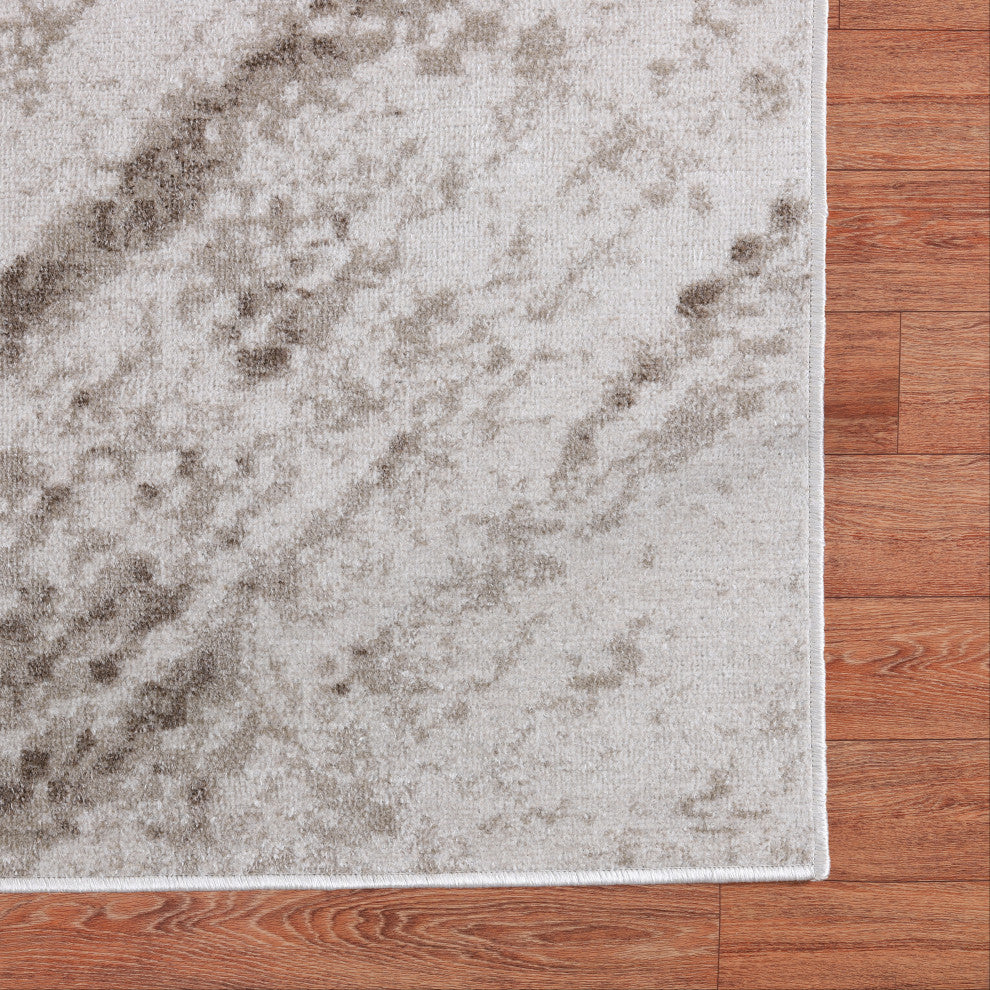 Machine Washable Austin Ivory/Brown Rug