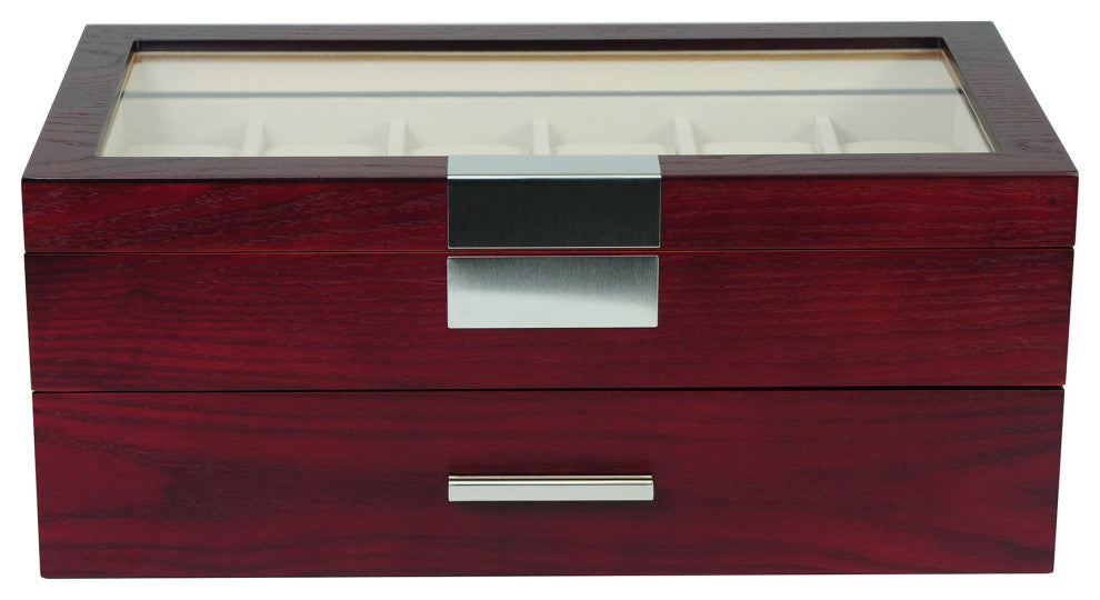 24 Oversized Extra Large Wood Watch Box Display Case Storage Jewelry Organizer