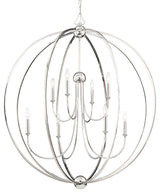 Sylvan 8 Light Chandelier in Polished Nickel