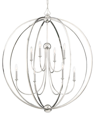 Sylvan 8 Light Chandelier in Polished Nickel