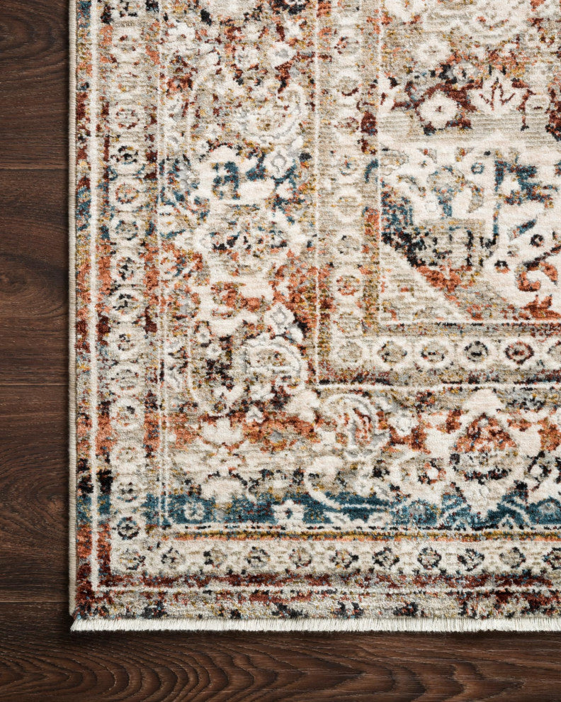 Theia THE-05 Area Rug by Loloi, Taupe/Brick, 9'5"x12'10"