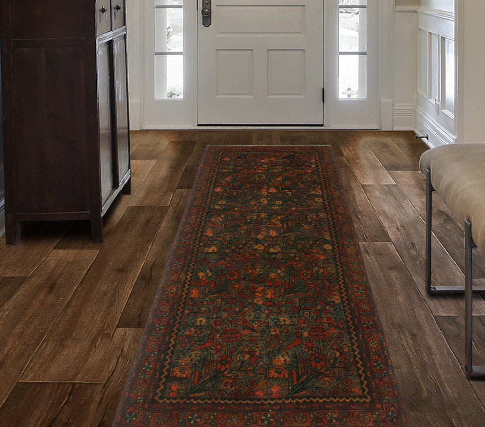 Semi Antique Camdyn Gray/Charcoal Runner, 3'9x9'0