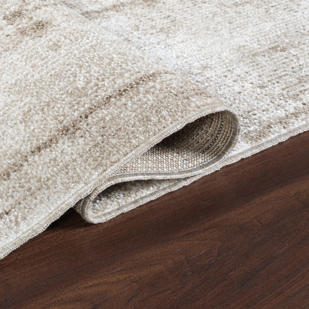 Machine Washable Liam Beige/Brown Runner