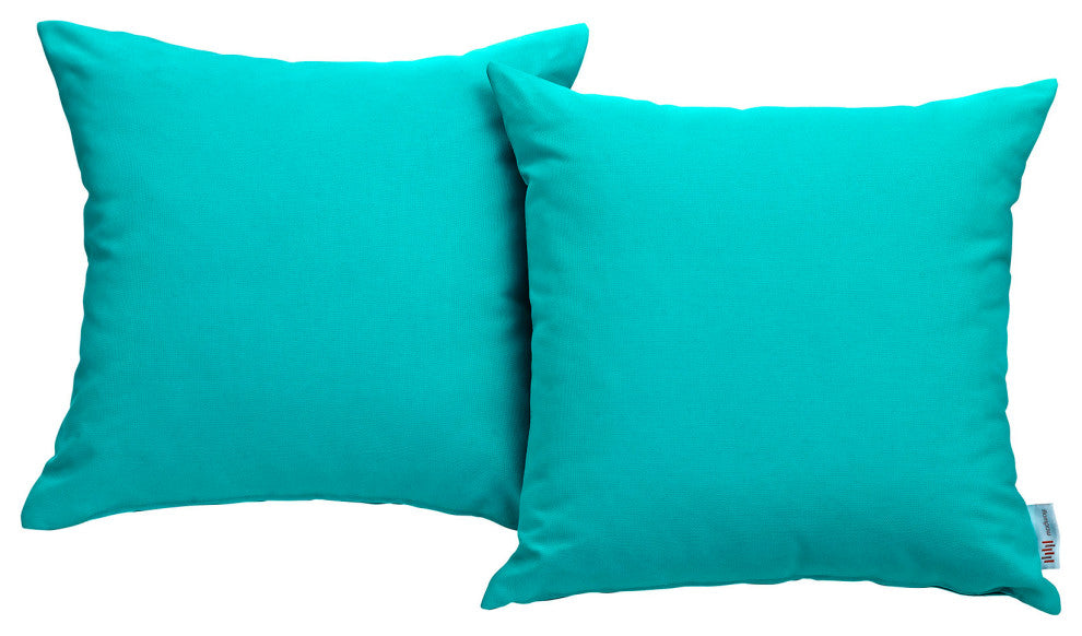 Turquoise Convene Two Piece Outdoor Patio Pillow Set