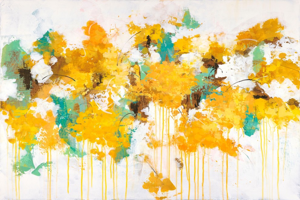 "Flower Friends" by Julie Joy Painting Print Wrapped Canvas, 45x30