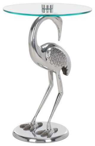 Safavieh Birbiglia Bird Base Accent Table, Silver/Glass