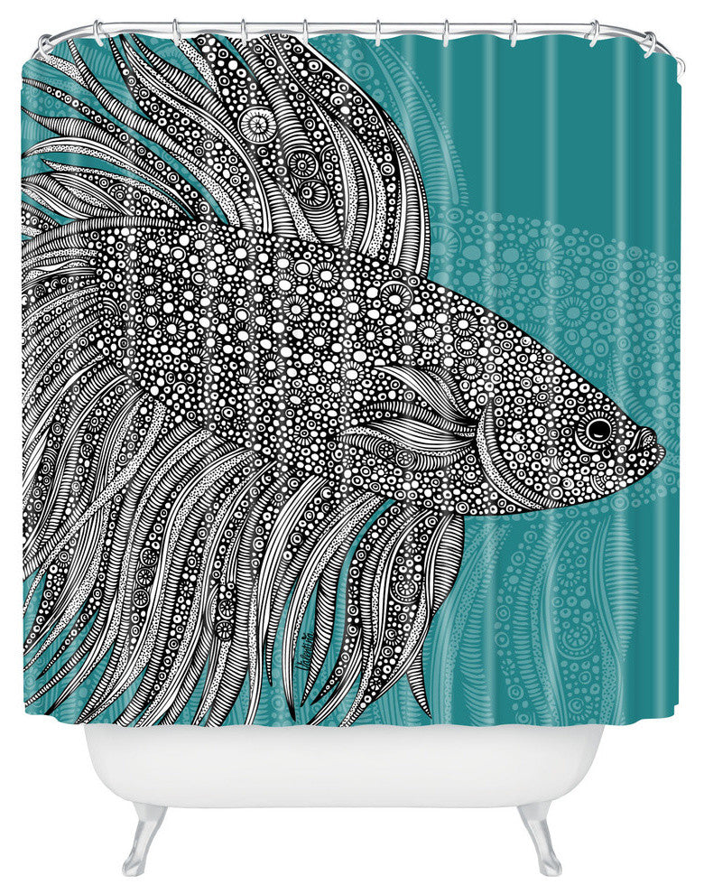 Valentina Ramos Beta Fish Shower Curtain