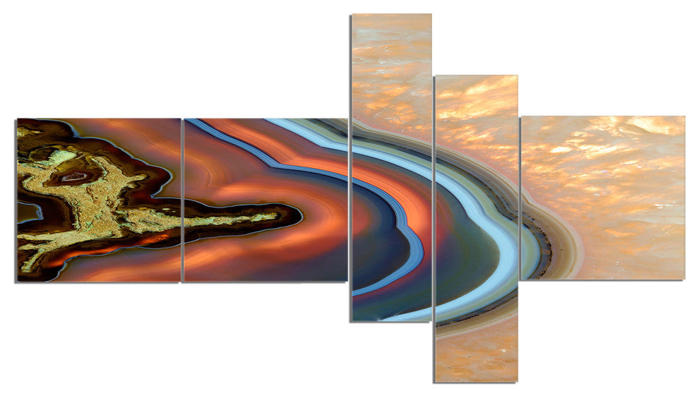 Abstract Mineral Texture, Abstract Canvas Art Print, 60"x32", 5 panels