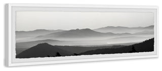 "Foggy Mountains" Framed Painting Print, 30x10